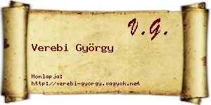 Verebi György névjegykártya